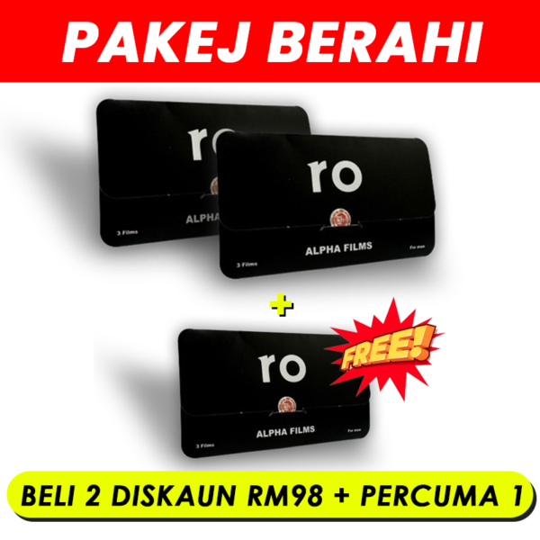 Pakej Berahi - Beli 2 Pek Diskaun RM98 (Harga Asal RM398) + FREE 1 Pek RO Alpha Film